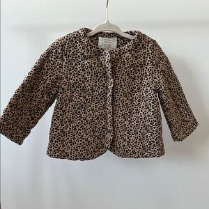 Zara baby girl leopard print quilted jacket